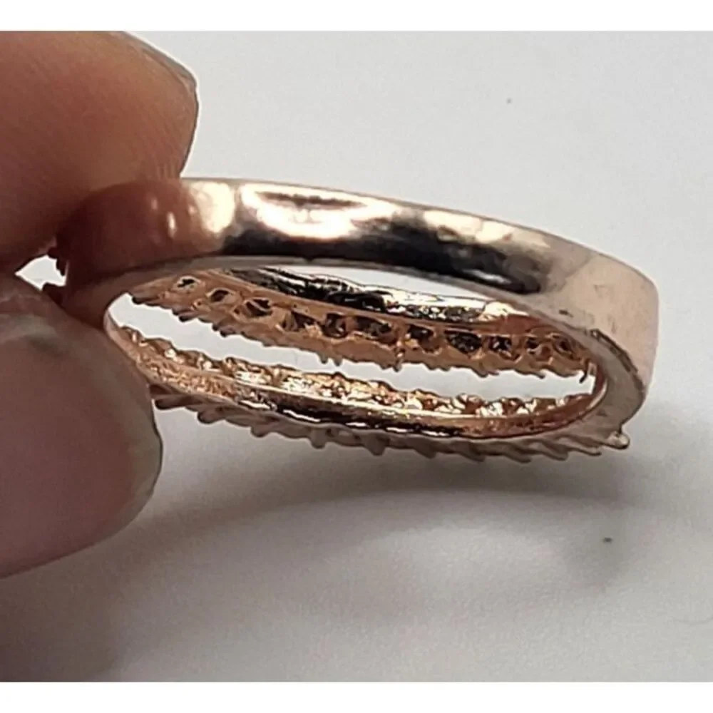 Double Band Stacking Rose Gold Tone Ring size 8.25